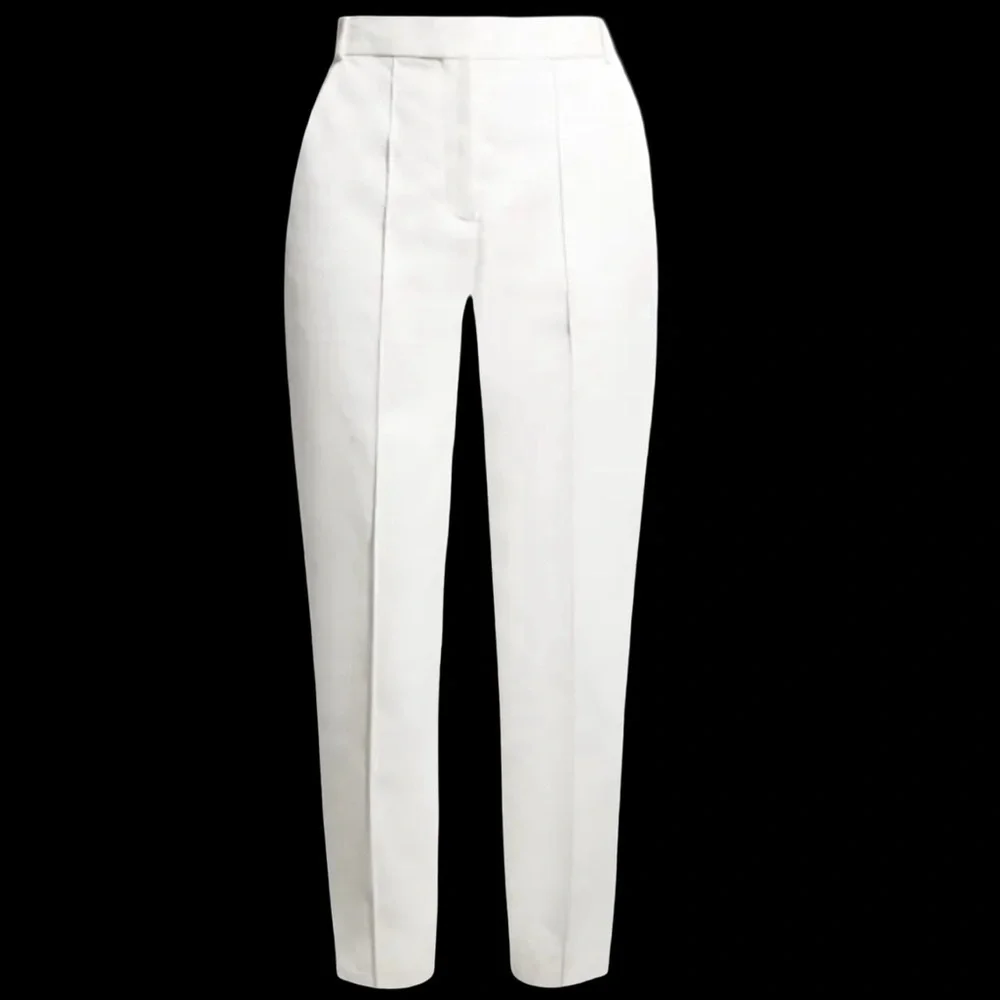 Tory Burch White Cotton Pleated Pants  Size 6  Style 1212-142932  Luxury…